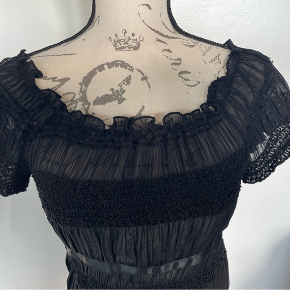 Elegant Black Sheer Blouse - Picture 3 of 4